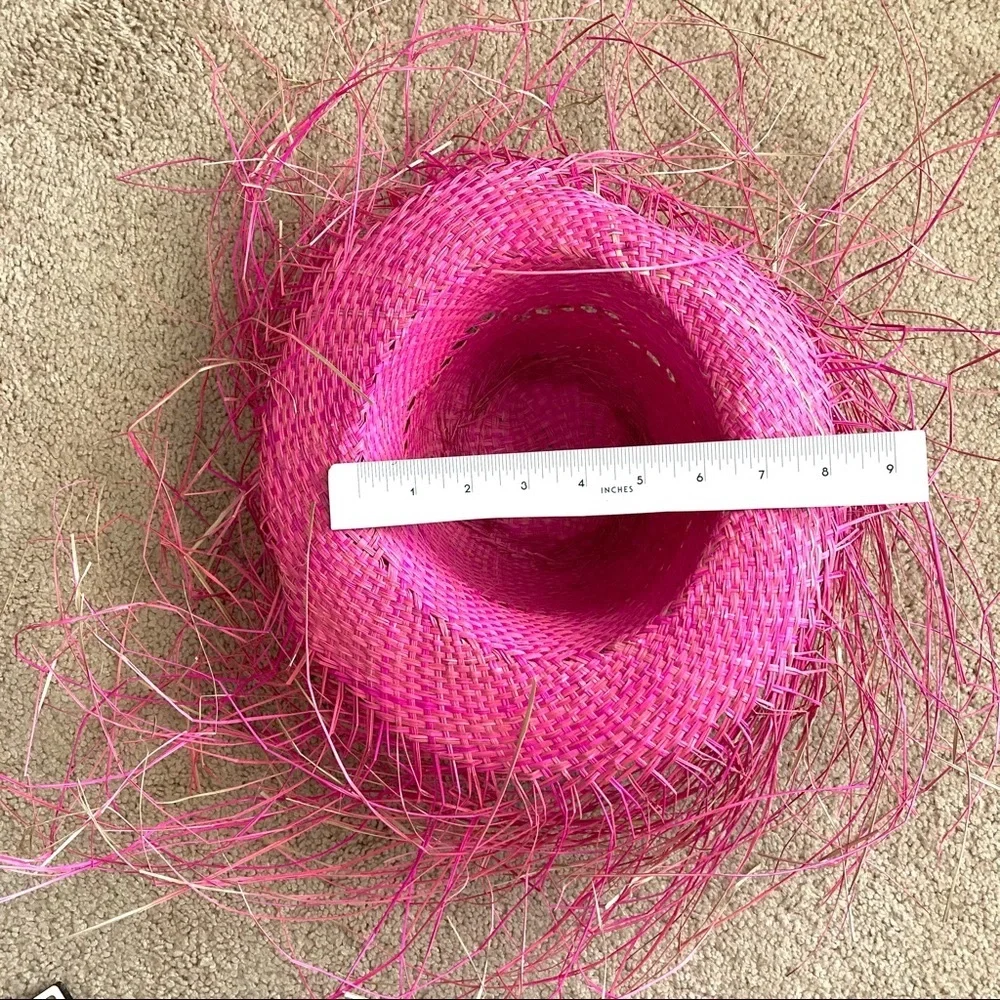 Summer Beach Pool Hot Pink Straw Hat
